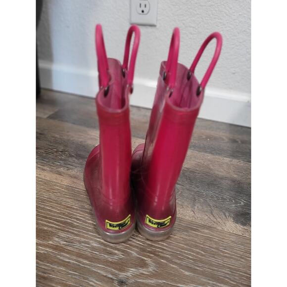 Western Chief Toddler Girl Rain Boots Pink Sparkle size 11 #7 - Picture 3 of 5